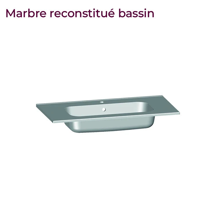 Meuble vasque simple 90cm Chêne doré