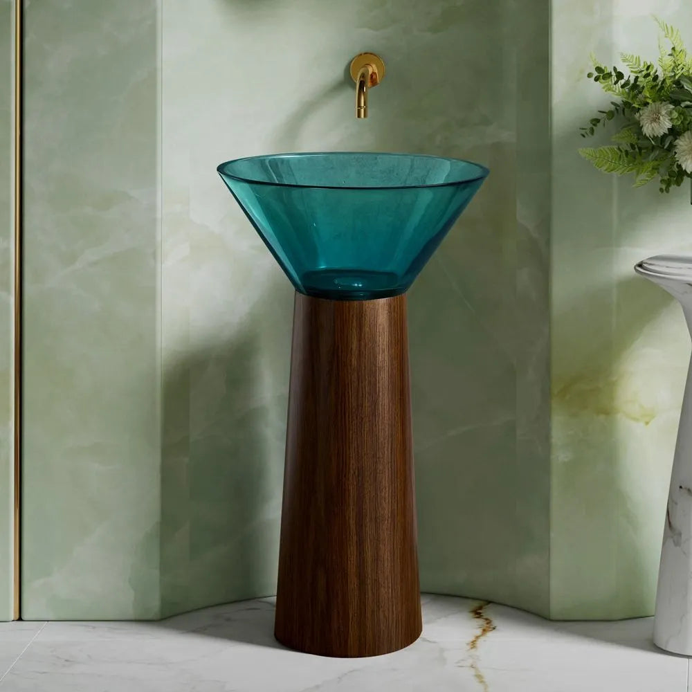 ONDA BOIS - Vasque totem sur pied sculptural