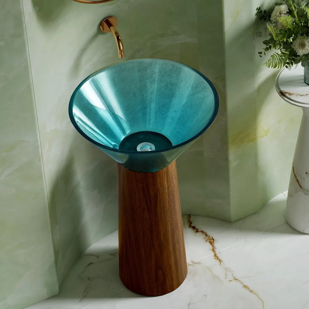 ONDA BOIS - Vasque totem sur pied sculptural