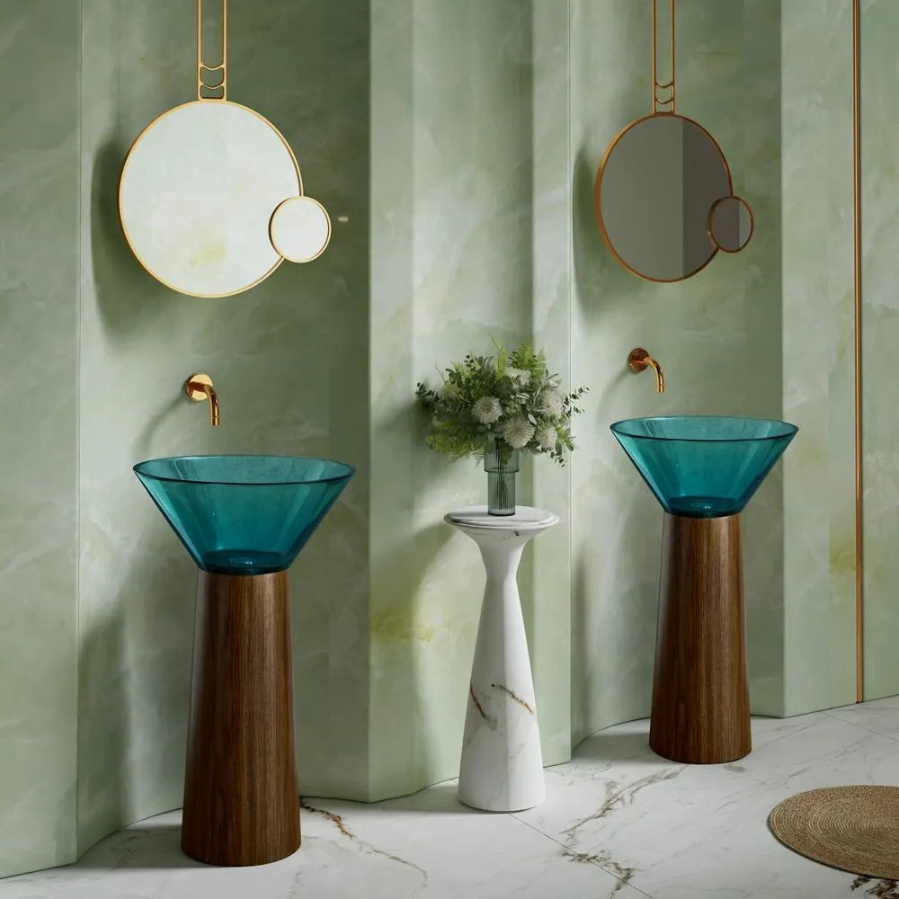ONDA BOIS - Vasque totem sur pied sculptural