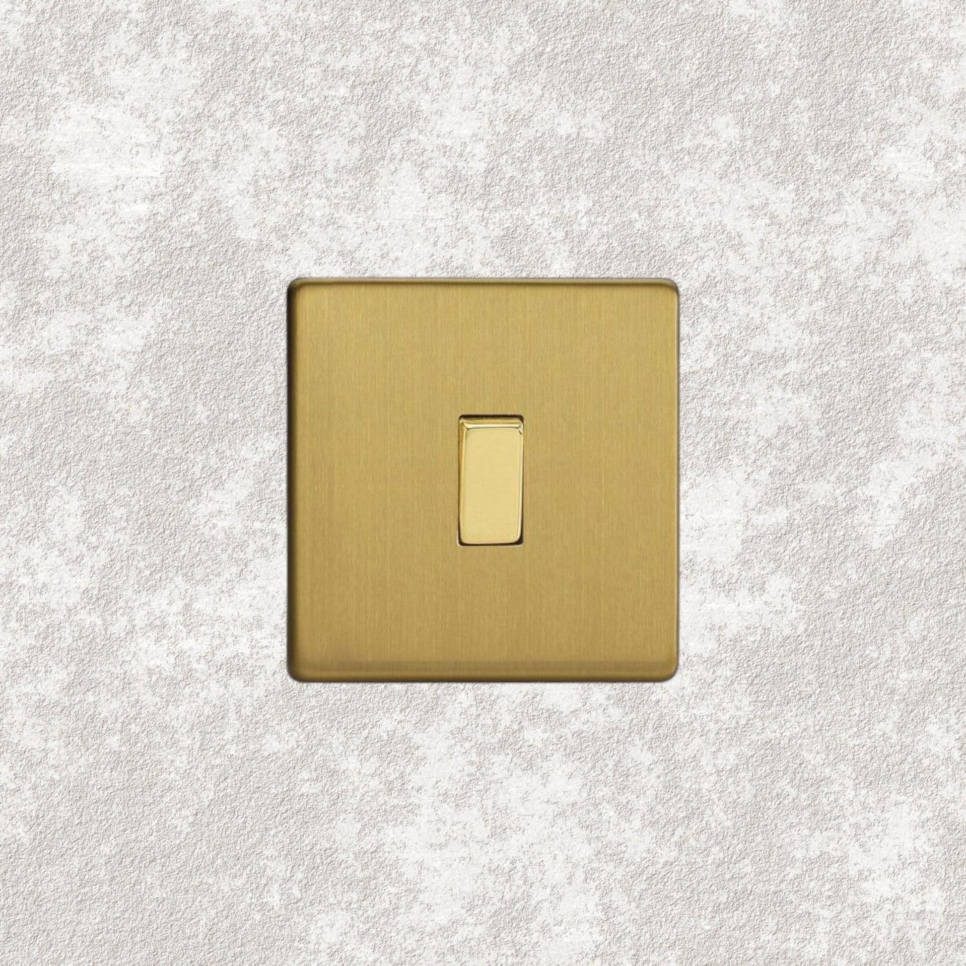 interrupteur bouton plat simple laiton brossé