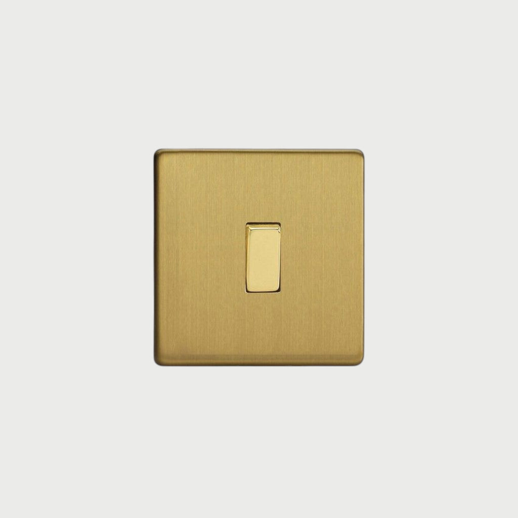 interrupteur bouton plat simple laiton brossé