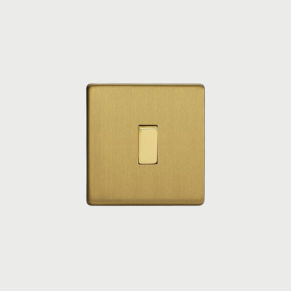 interrupteur bouton plat simple laiton brossé