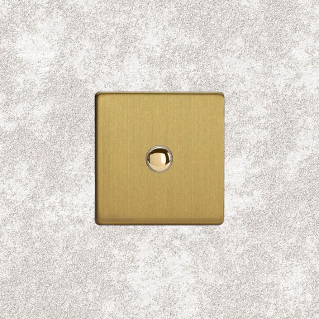 bouton poussoir simple laiton brossé