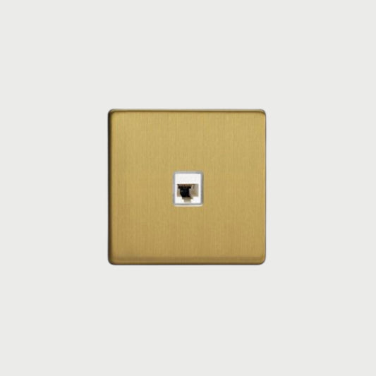 prise RJ45 simple laiton brossé