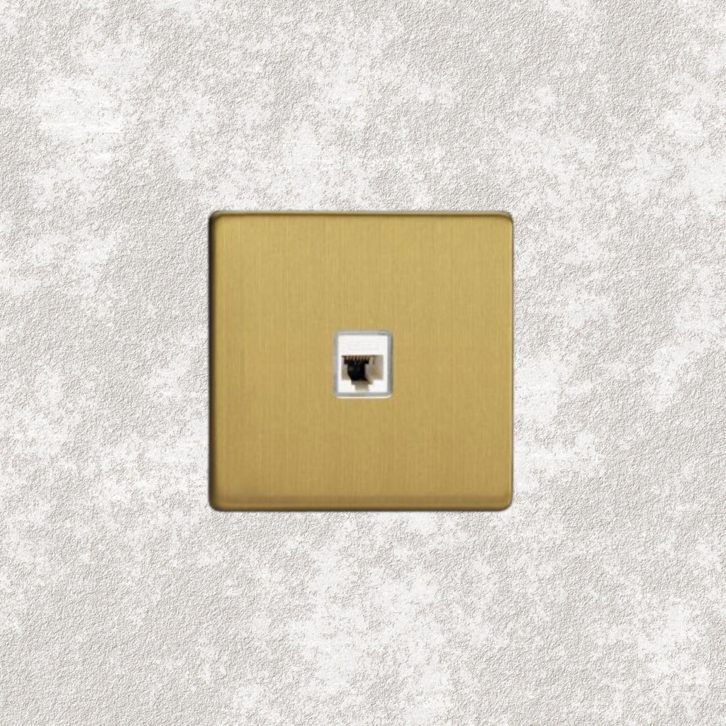 prise RJ45 simple laiton brossé
