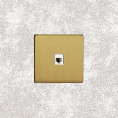 prise RJ45 simple laiton brossé
