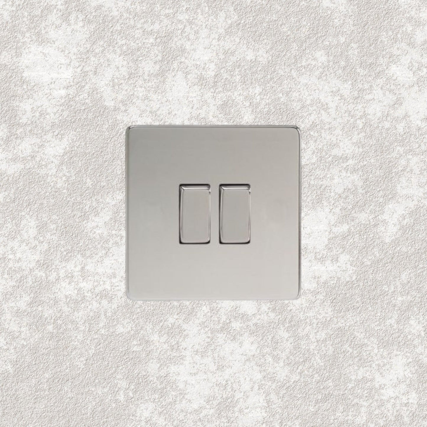 interrupteur bouton plat simple chrome miroir