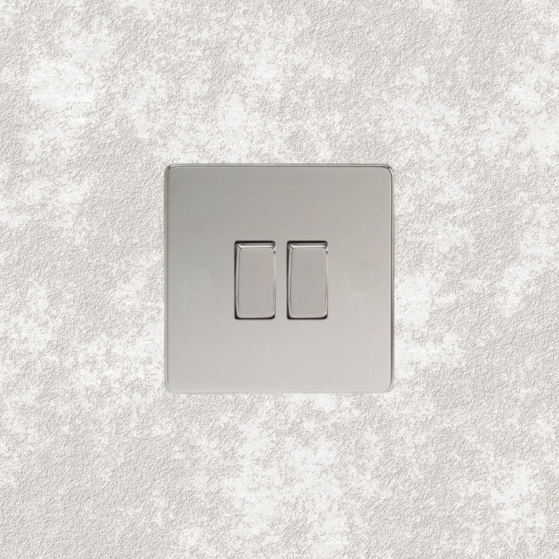 interrupteur bouton plat simple chrome miroir