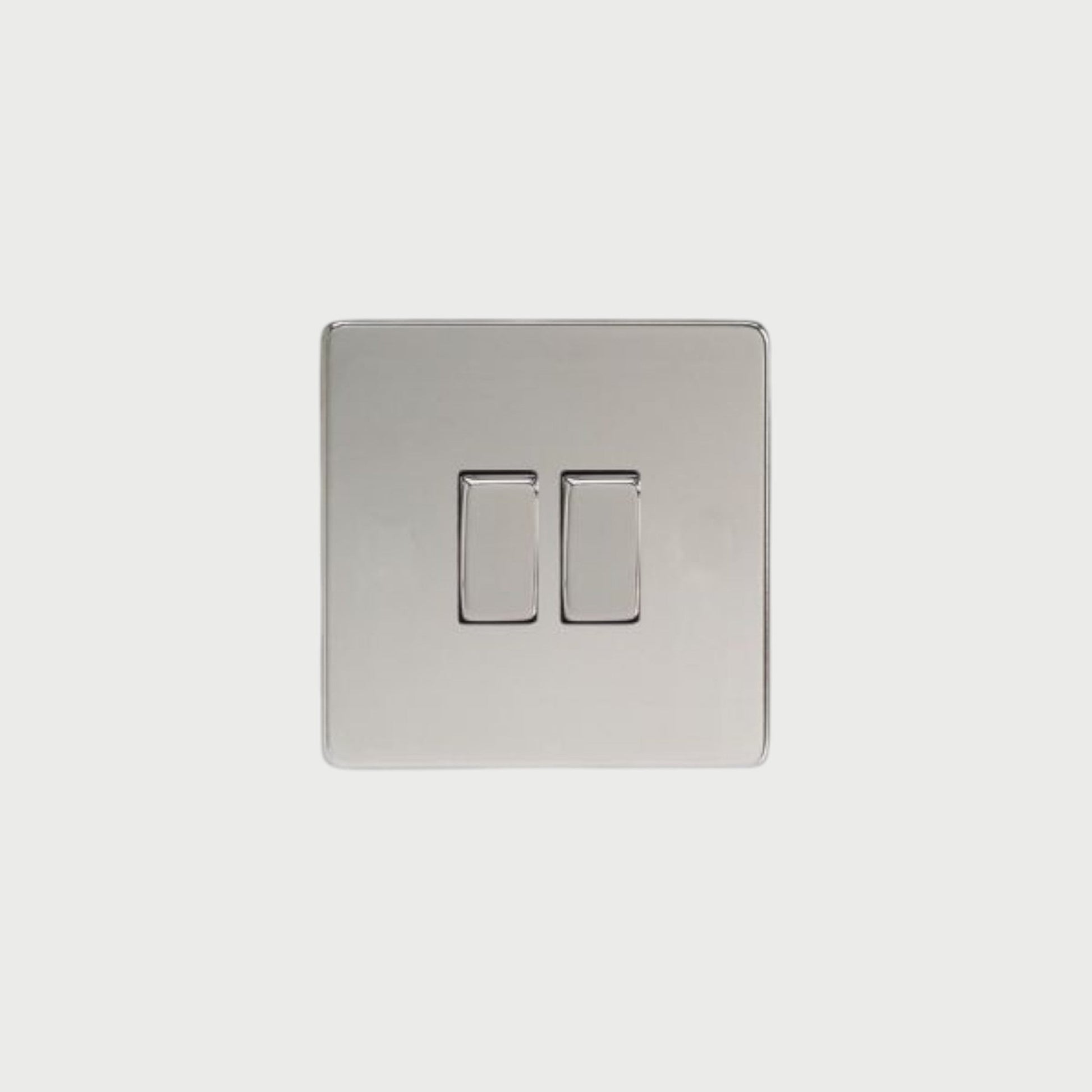 interrupteur bouton plat double chrome miroir