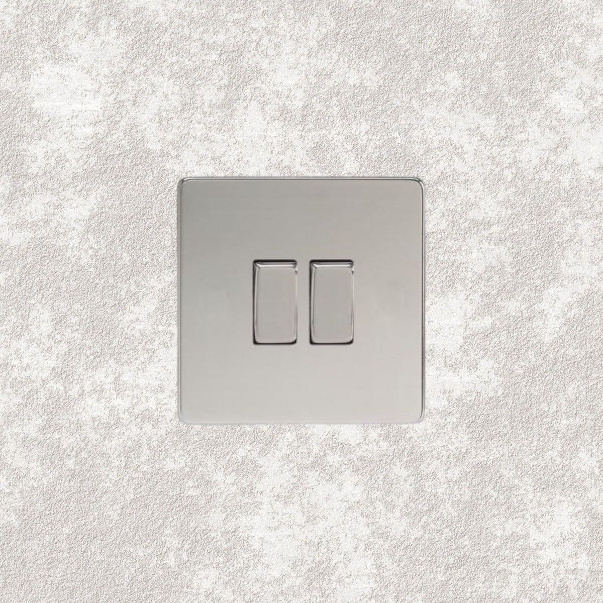 interrupteur bouton plat double chrome miroir