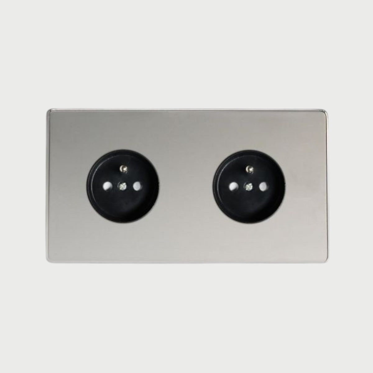 prise de courant double chrome miroir
