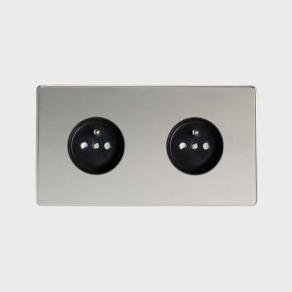 prise de courant double chrome miroir