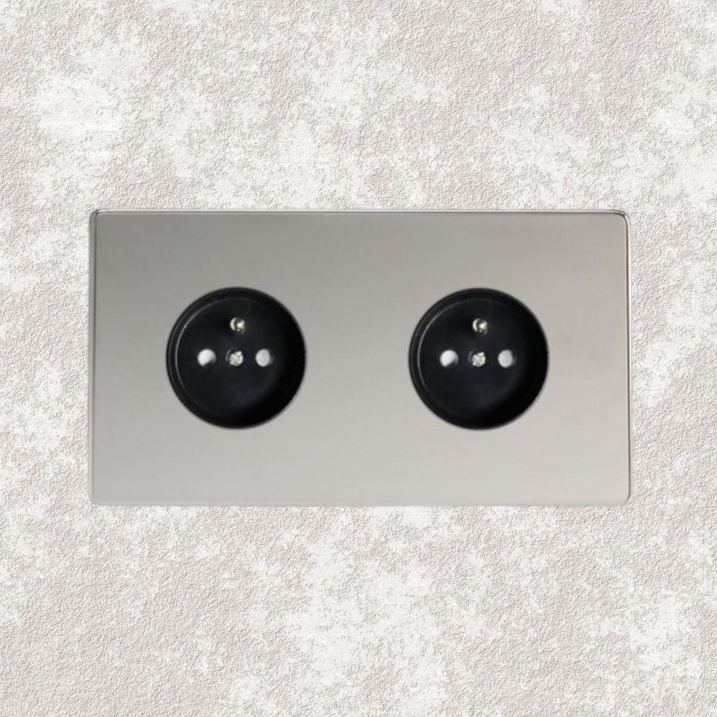 prise de courant double chrome miroir