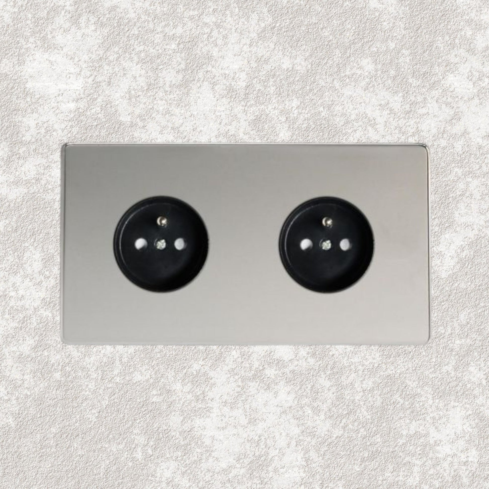 prise de courant double chrome miroir