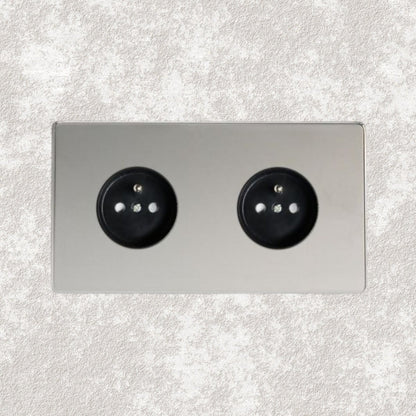 prise de courant double chrome miroir