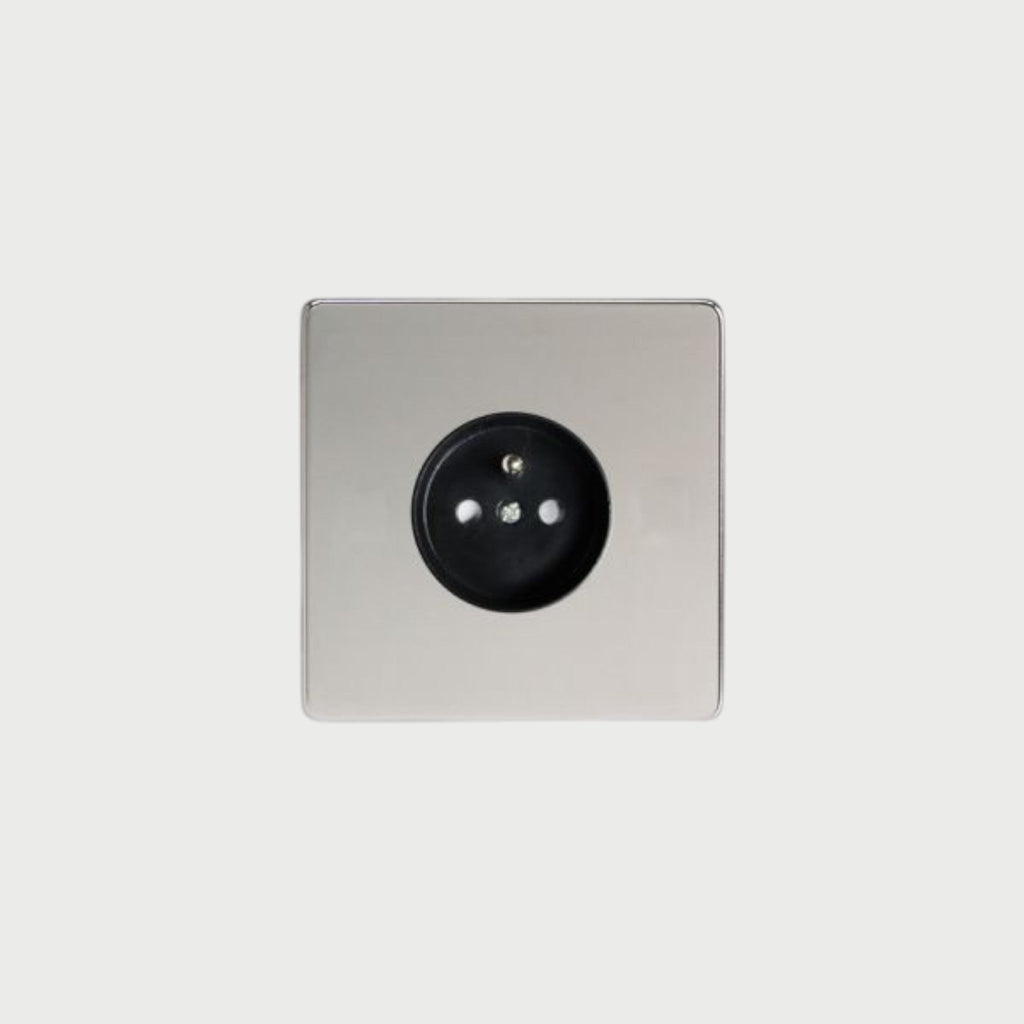 prise de courant simple chrome miroir