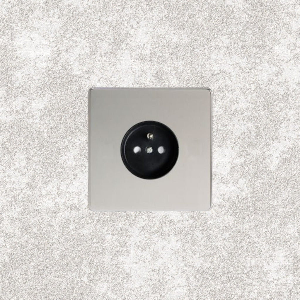 prise de courant simple chrome miroir