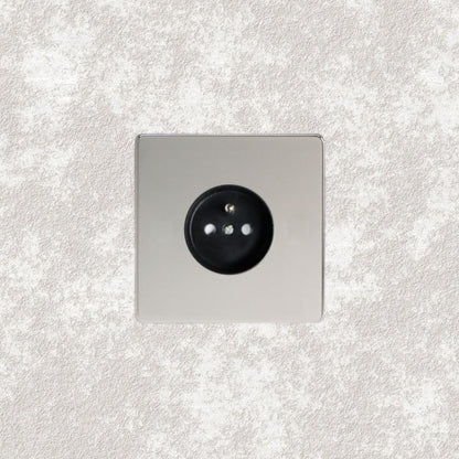 prise de courant simple chrome miroir