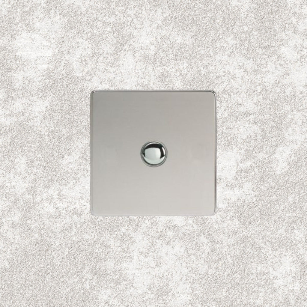 bouton poussoir simple chrome miroir