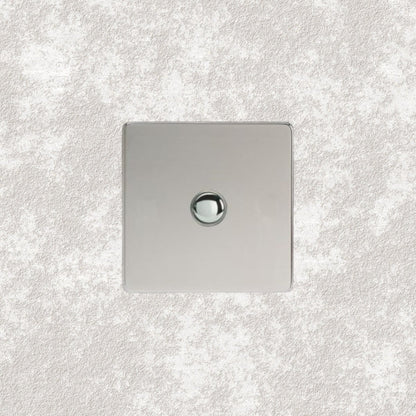 bouton poussoir simple chrome miroir