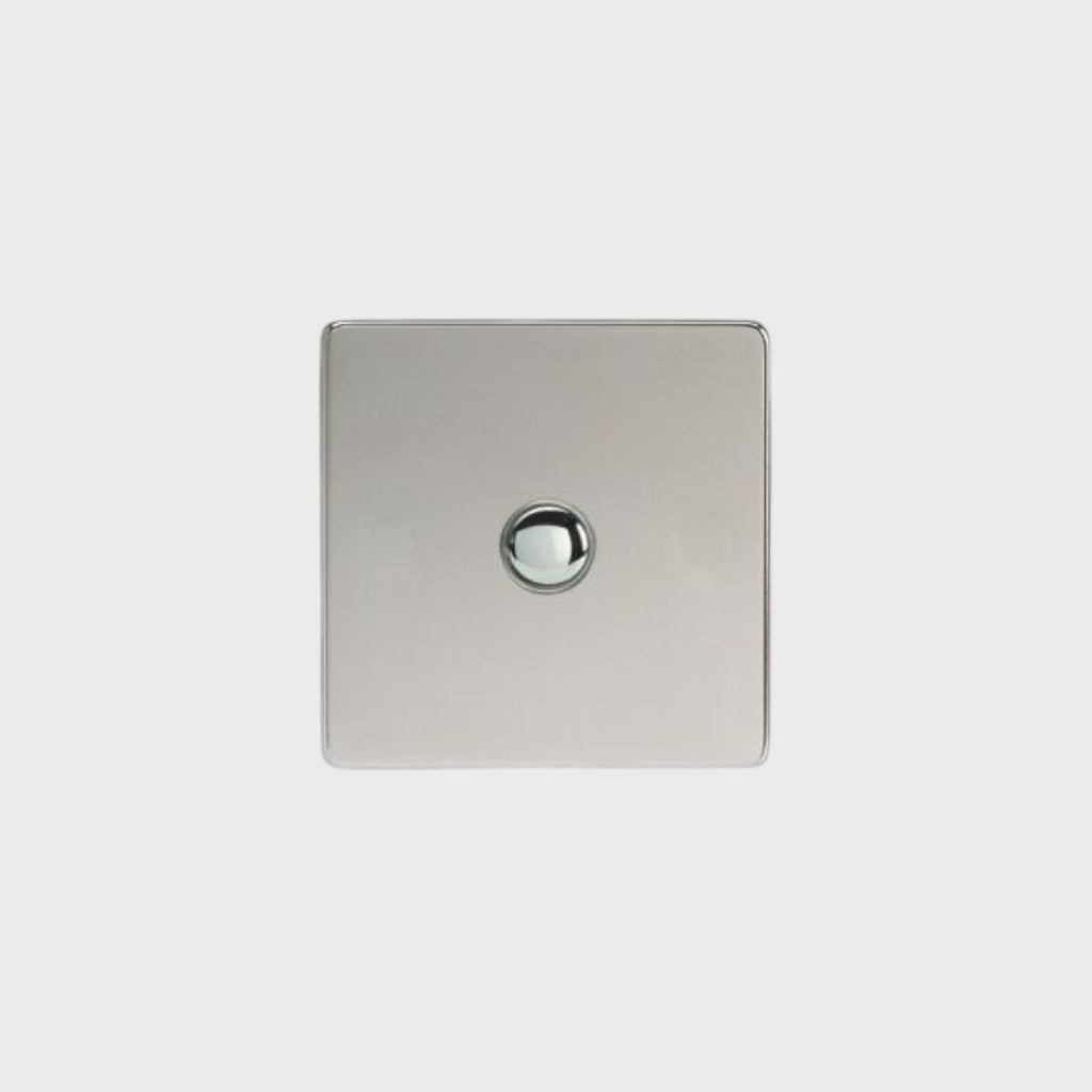 bouton poussoir simple chrome miroir