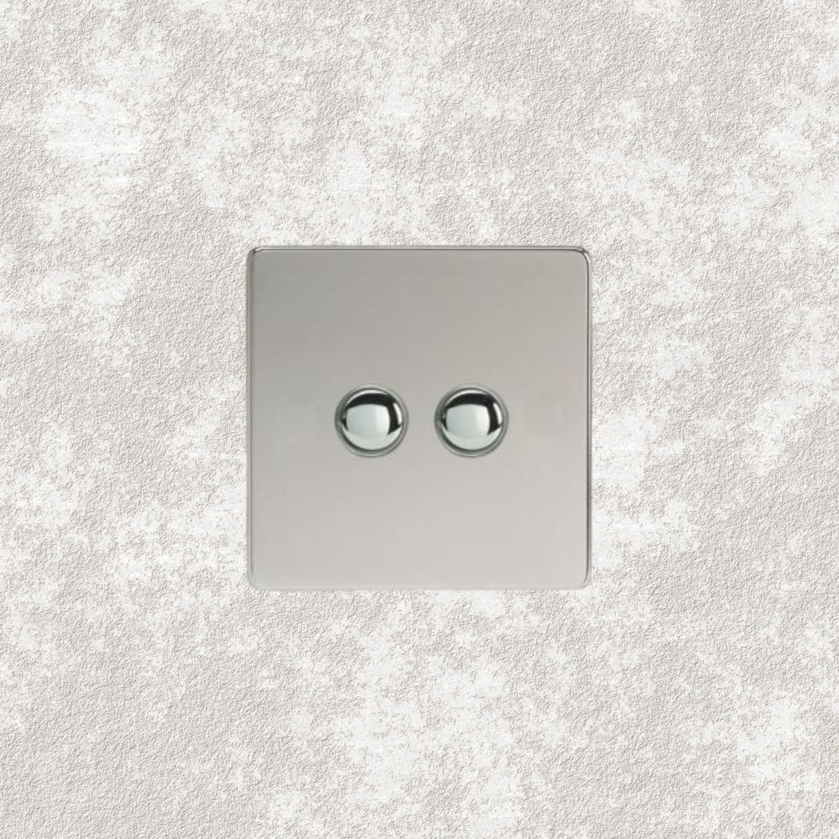 bouton poussoir double chrome miroir
