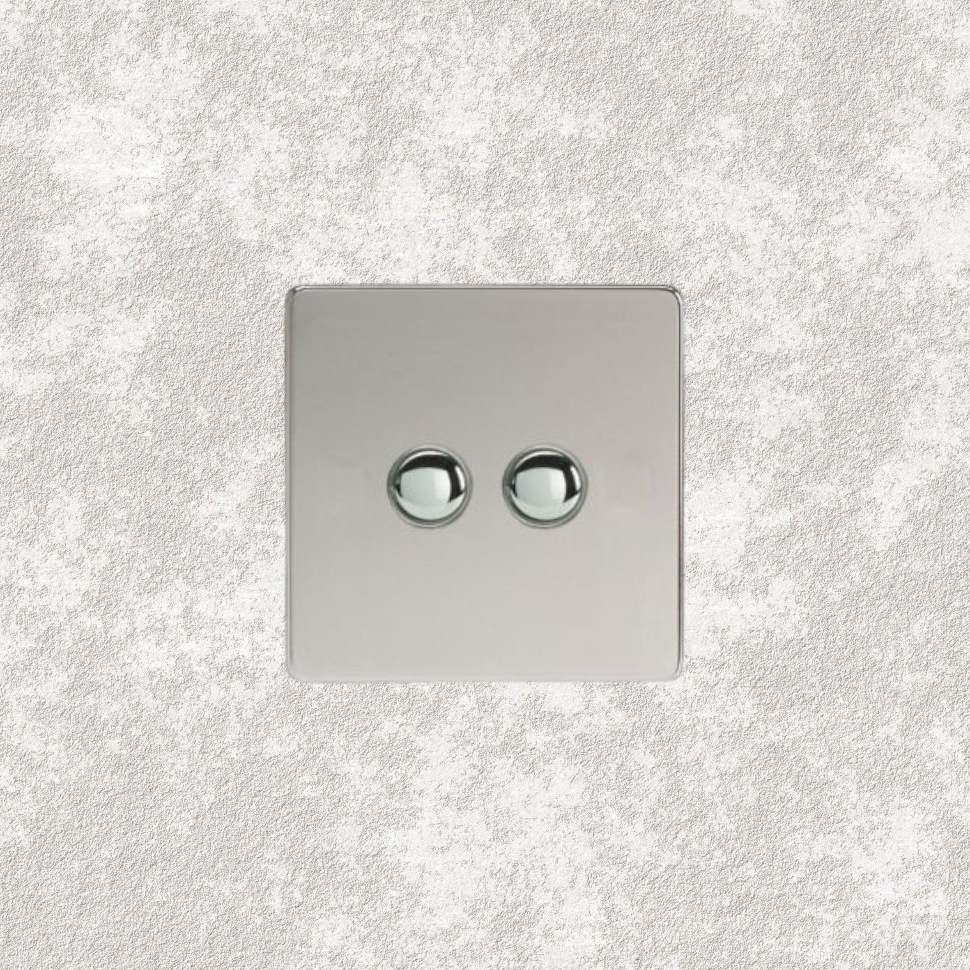 bouton poussoir double chrome miroir