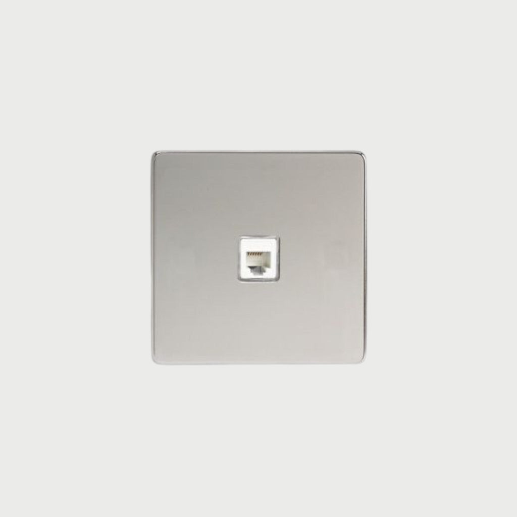 prise RJ45 simple chrome miroir