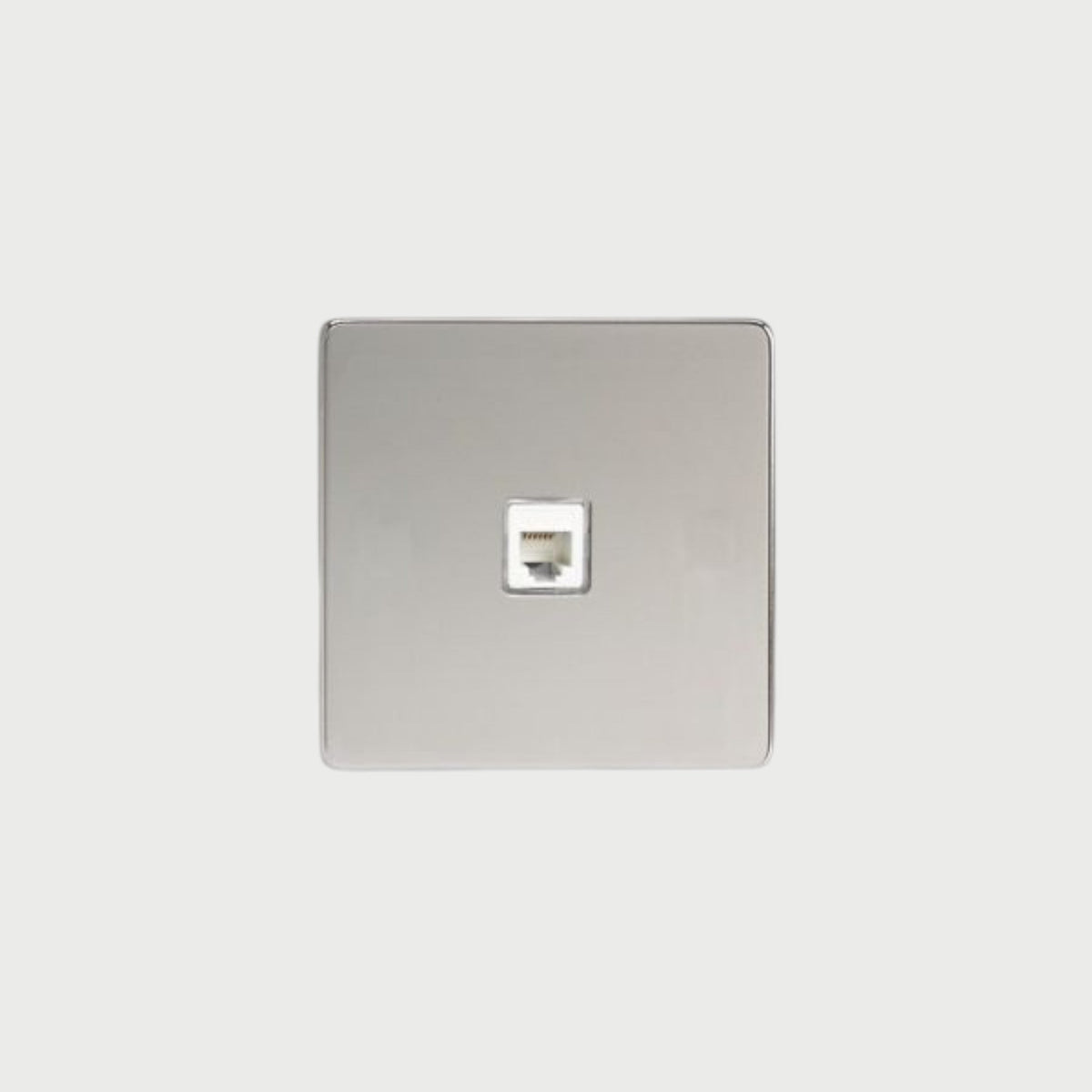 prise RJ45 simple chrome miroir