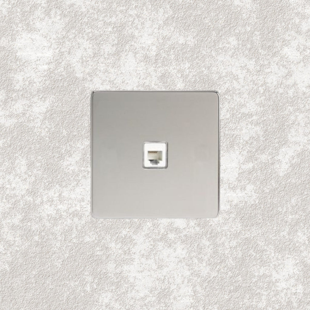 prise RJ45 simple chrome miroir