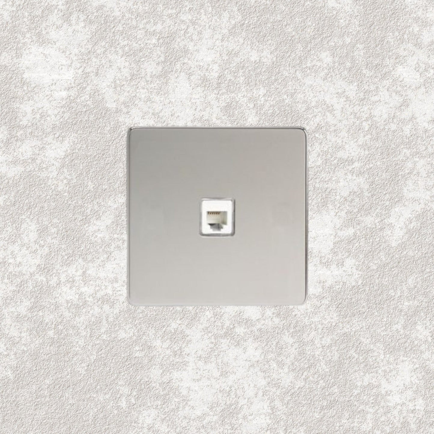 prise RJ45 simple chrome miroir