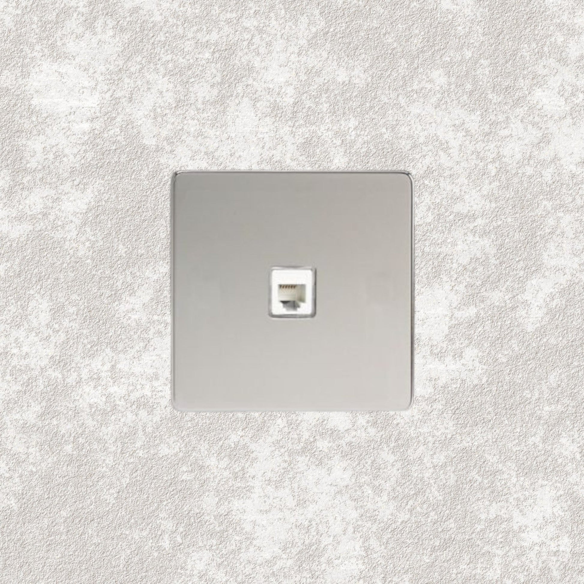 prise RJ45 simple chrome miroir