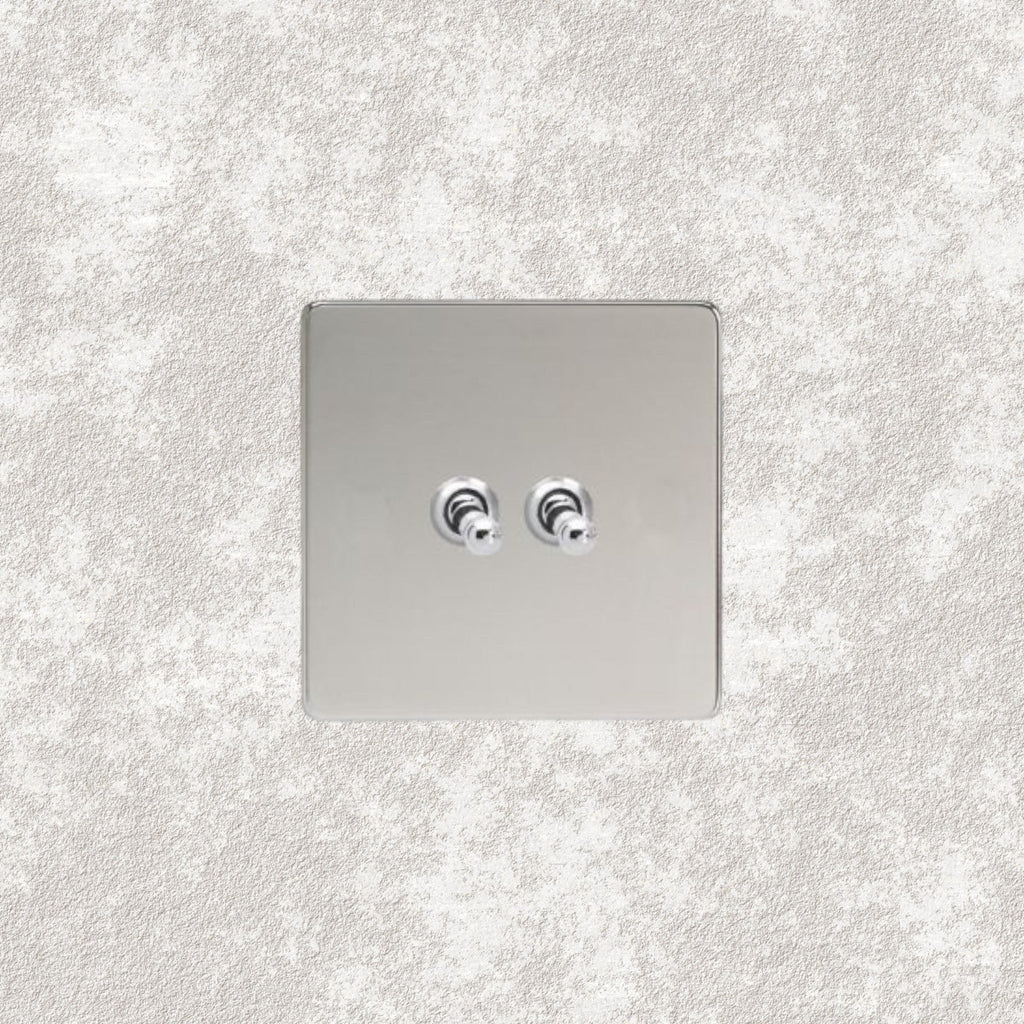 interrupteur va-et-vient double chrome miroir