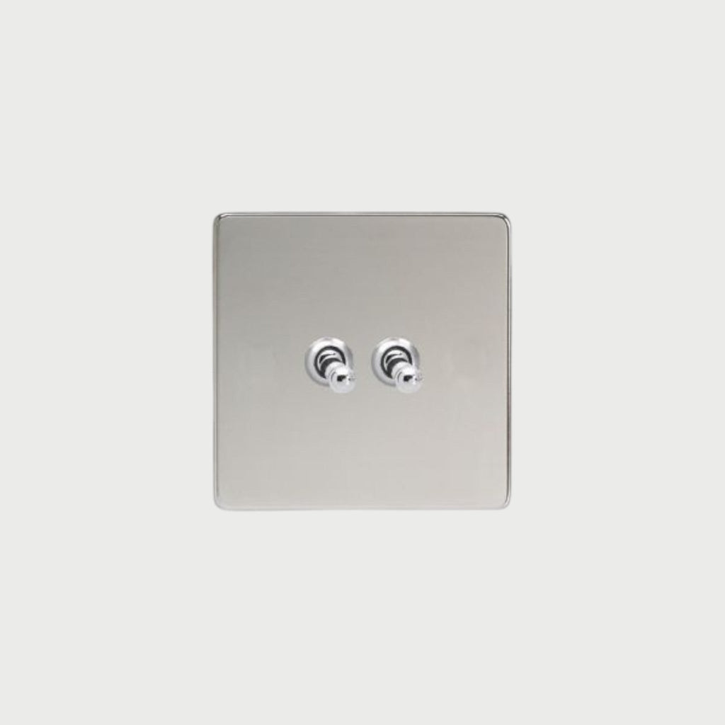 interrupteur va-et-vient double chrome miroir