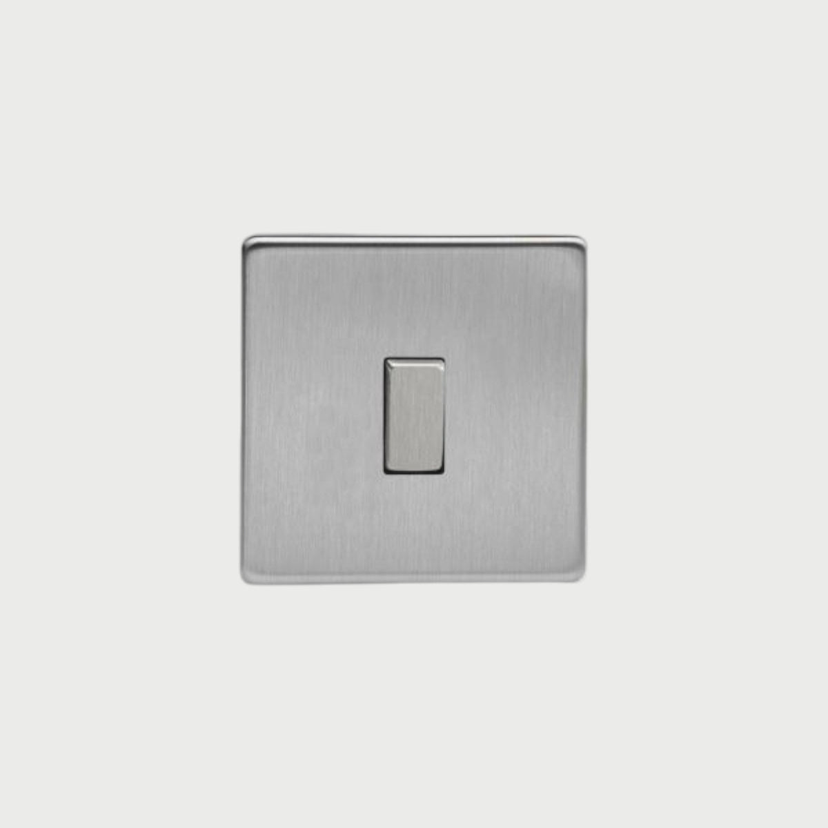 interrupteur bouton plat simple acier brossé