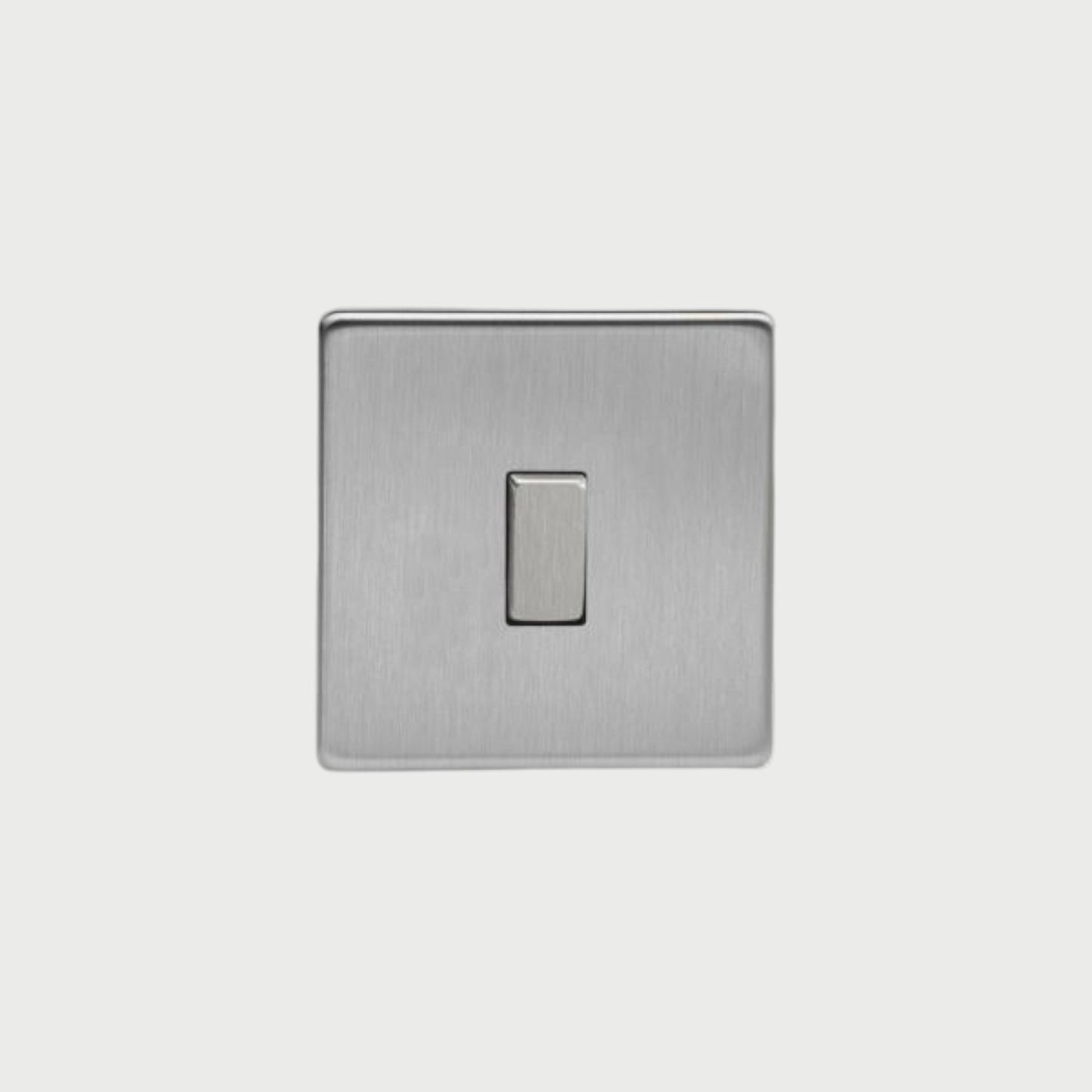 interrupteur bouton plat simple acier brossé