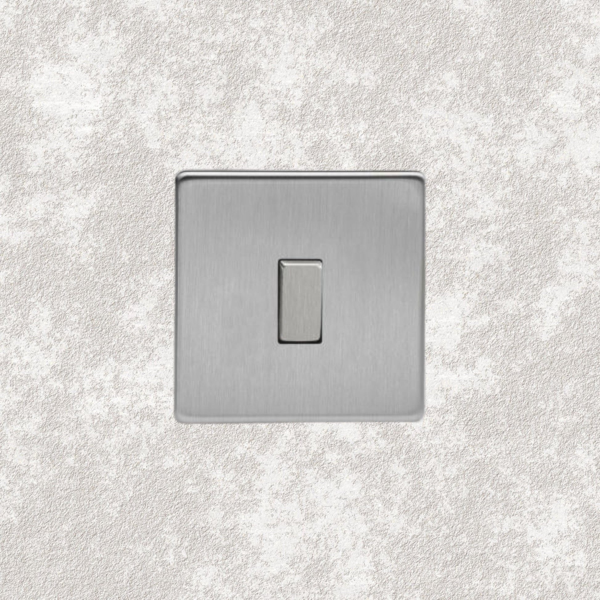 interrupteur bouton plat simple acier brossé