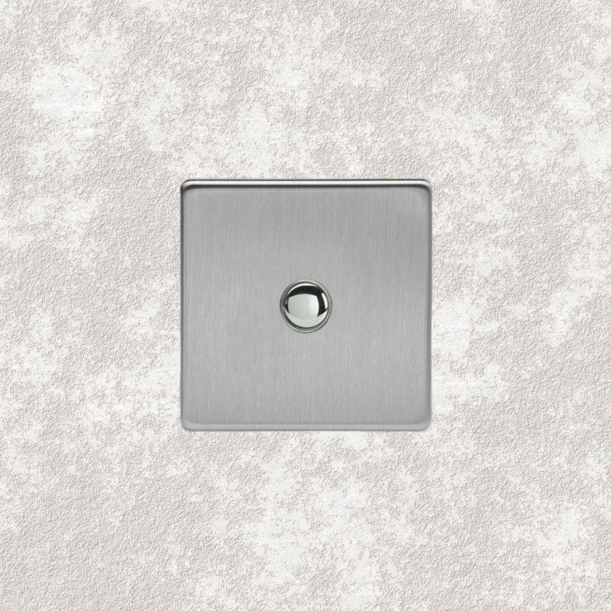 bouton poussoir simple acier brossé