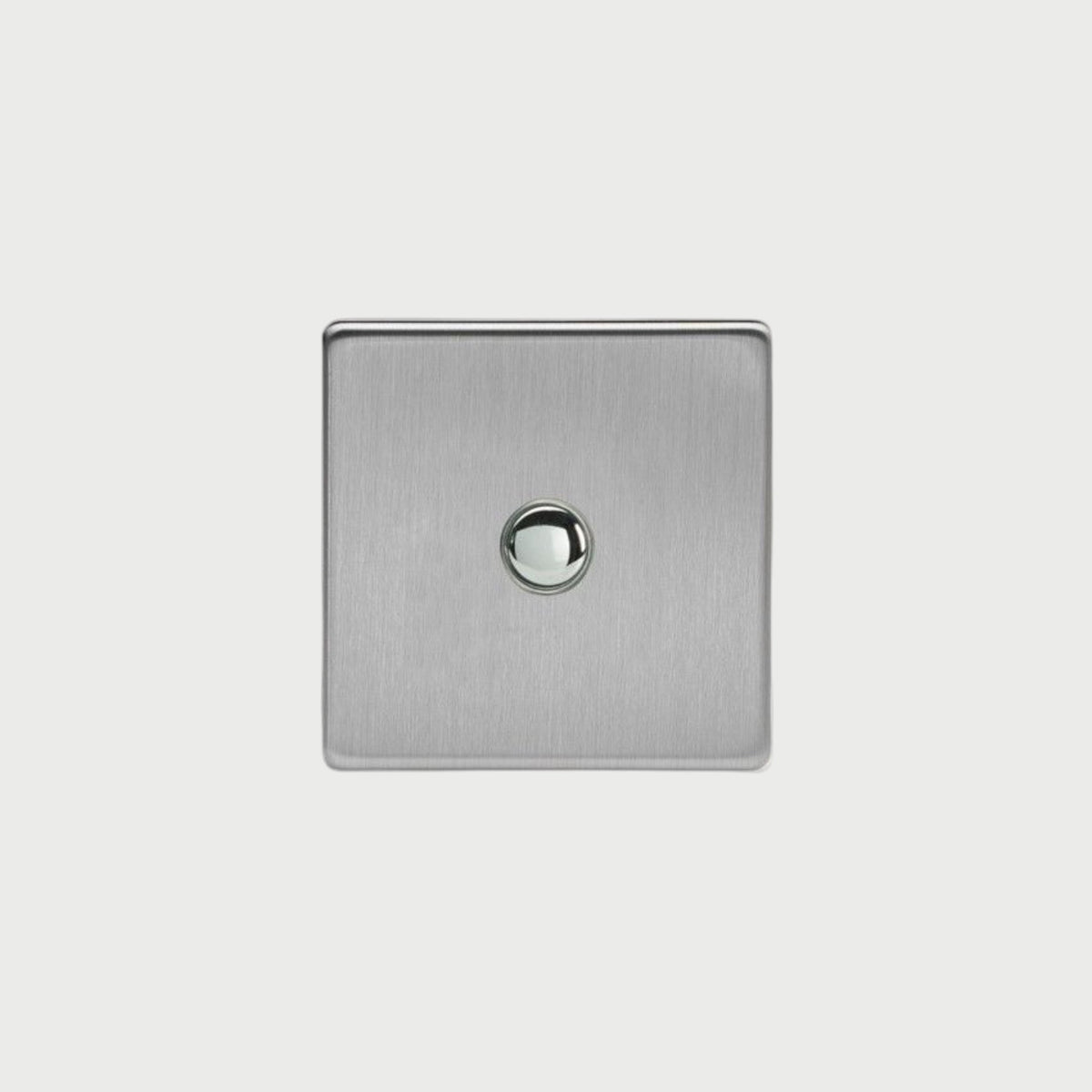 bouton poussoir simple acier brossé
