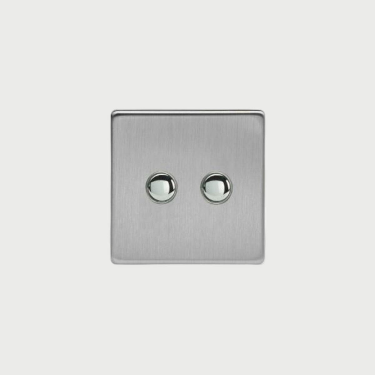 bouton poussoir double acier brossé