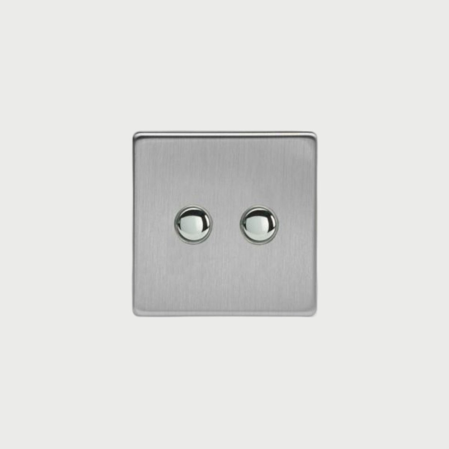 bouton poussoir double acier brossé
