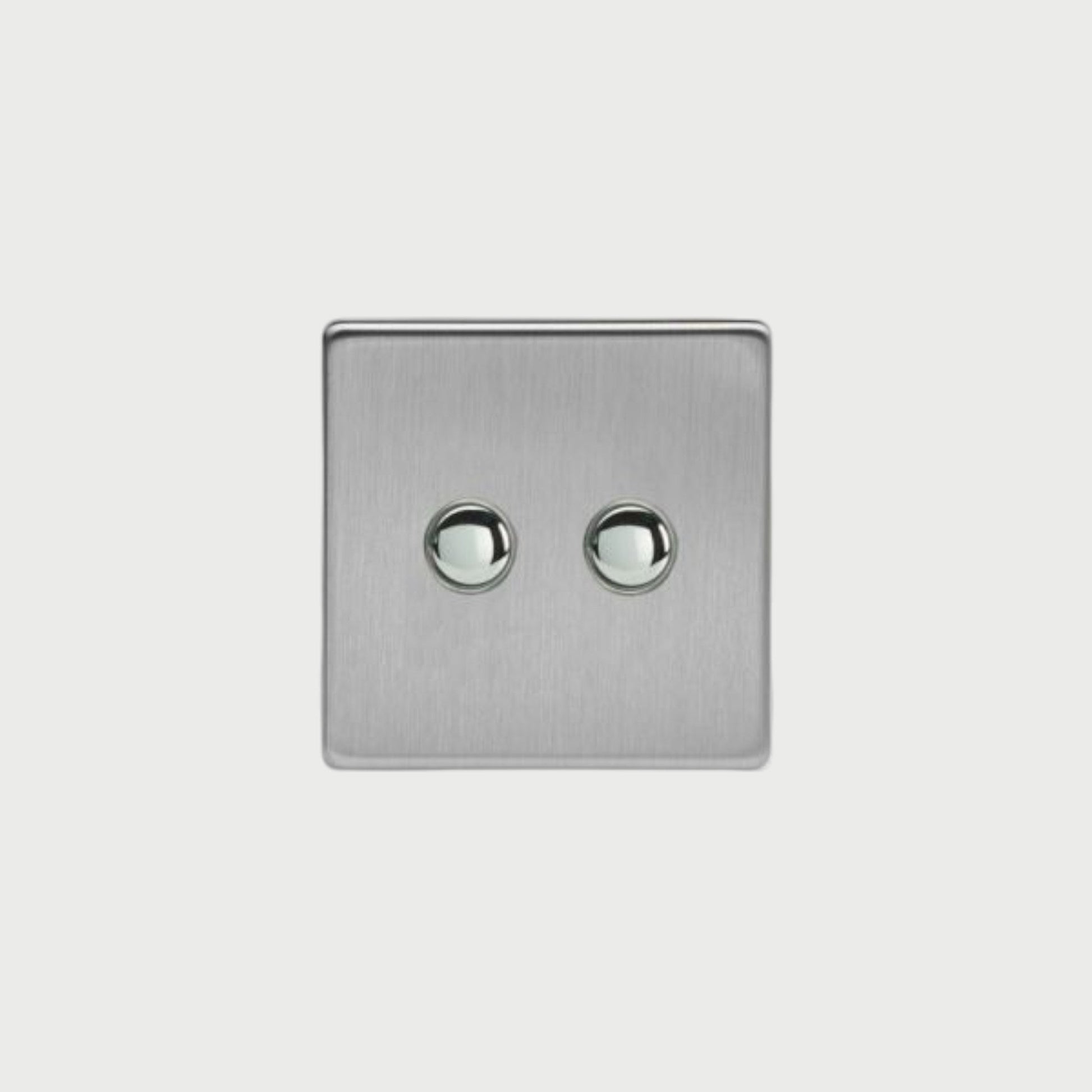 bouton poussoir double acier brossé