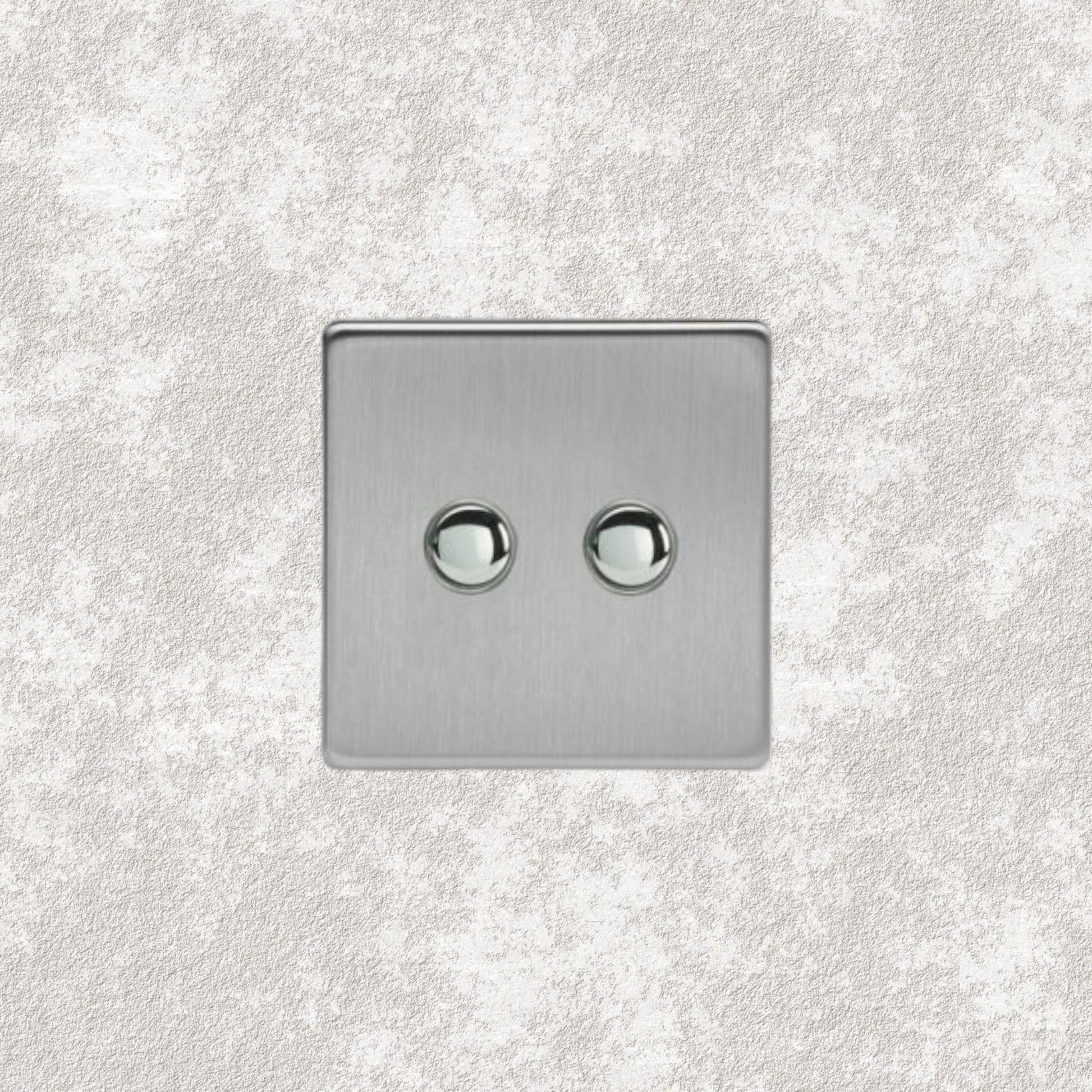 bouton poussoir double acier brossé