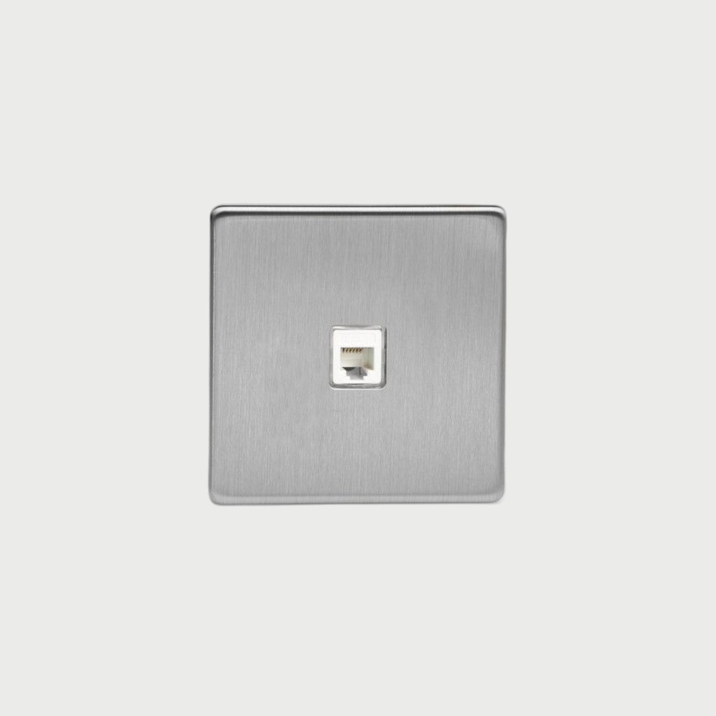 prise RJ45 simple acier brossé