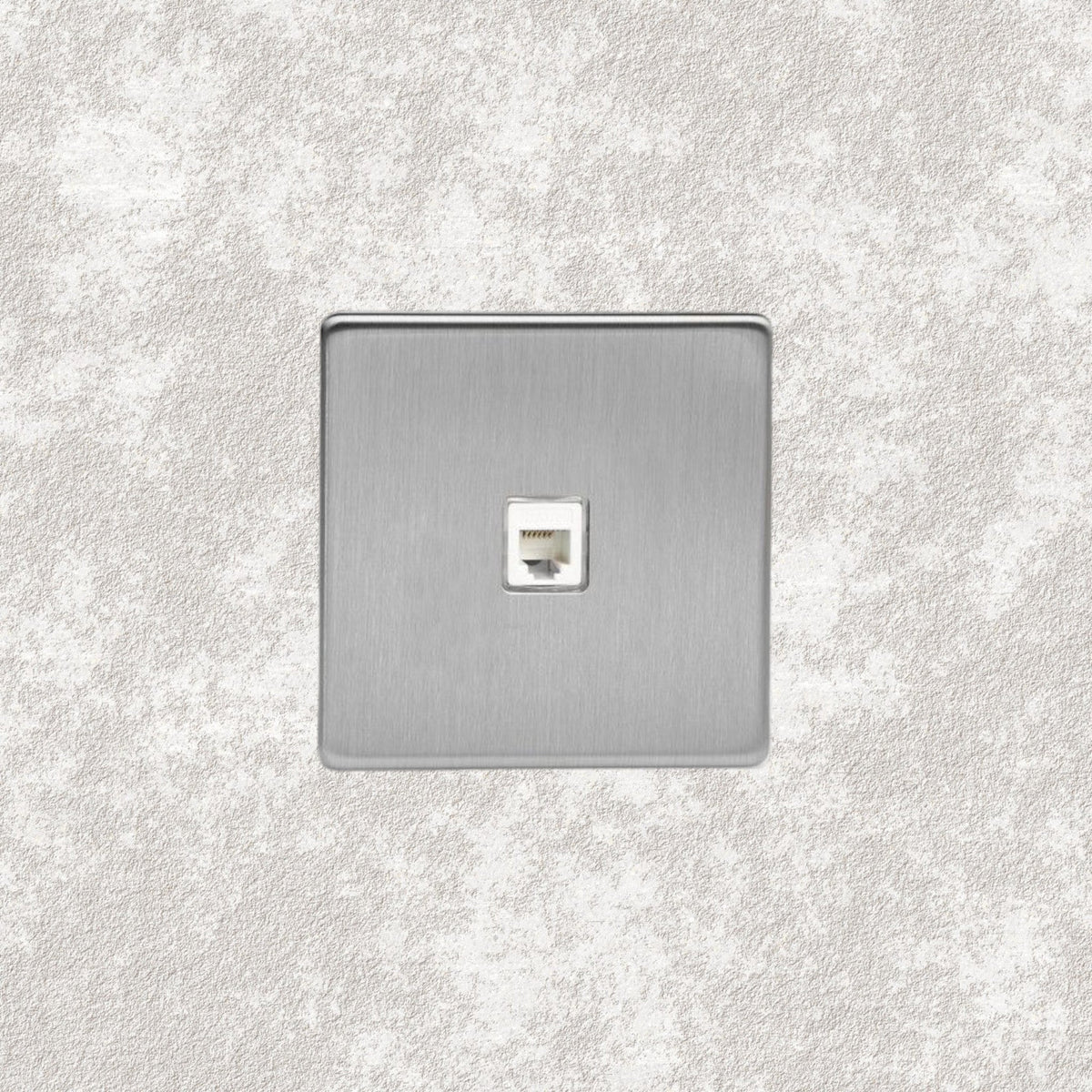 prise RJ45 simple acier brossé