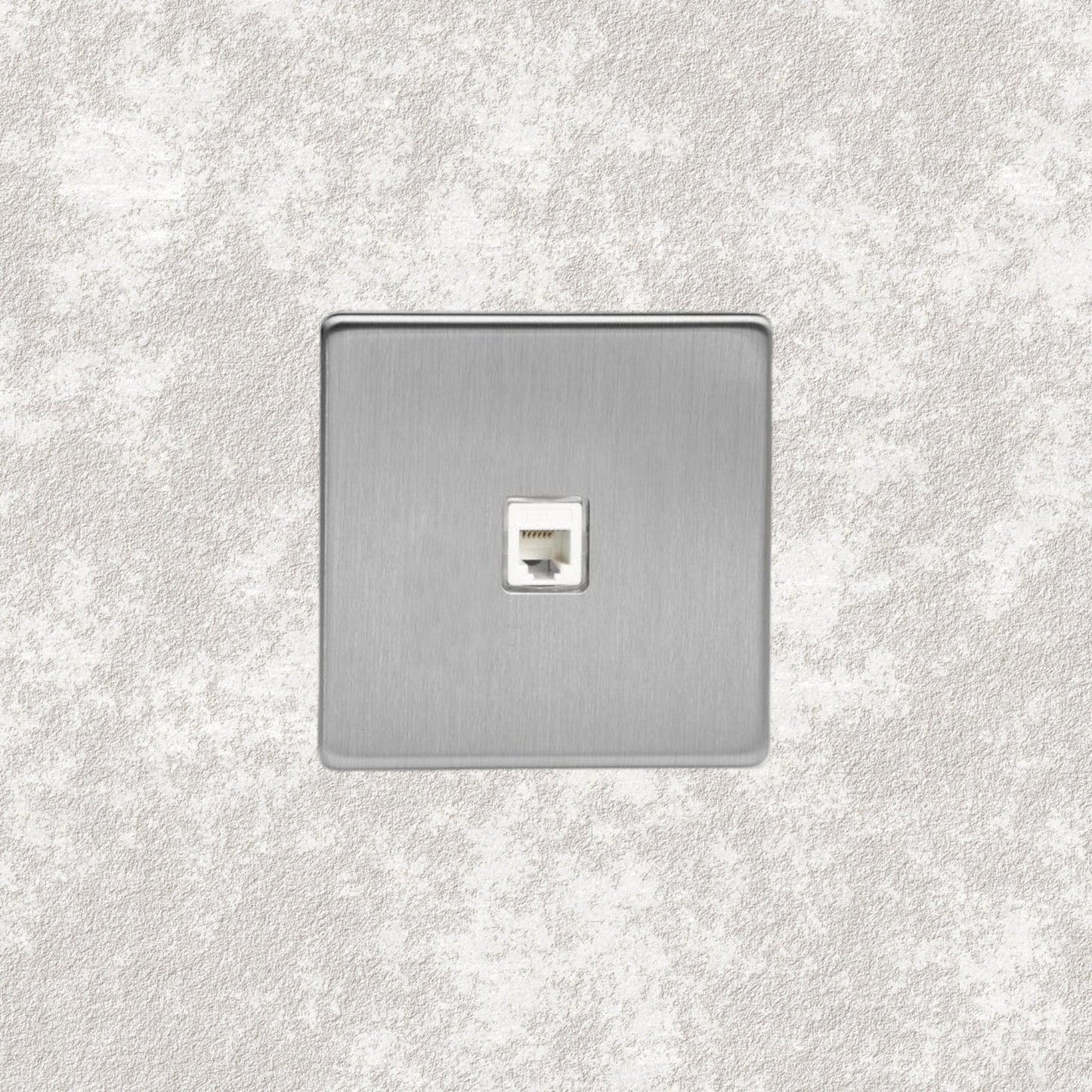 prise RJ45 simple acier brossé