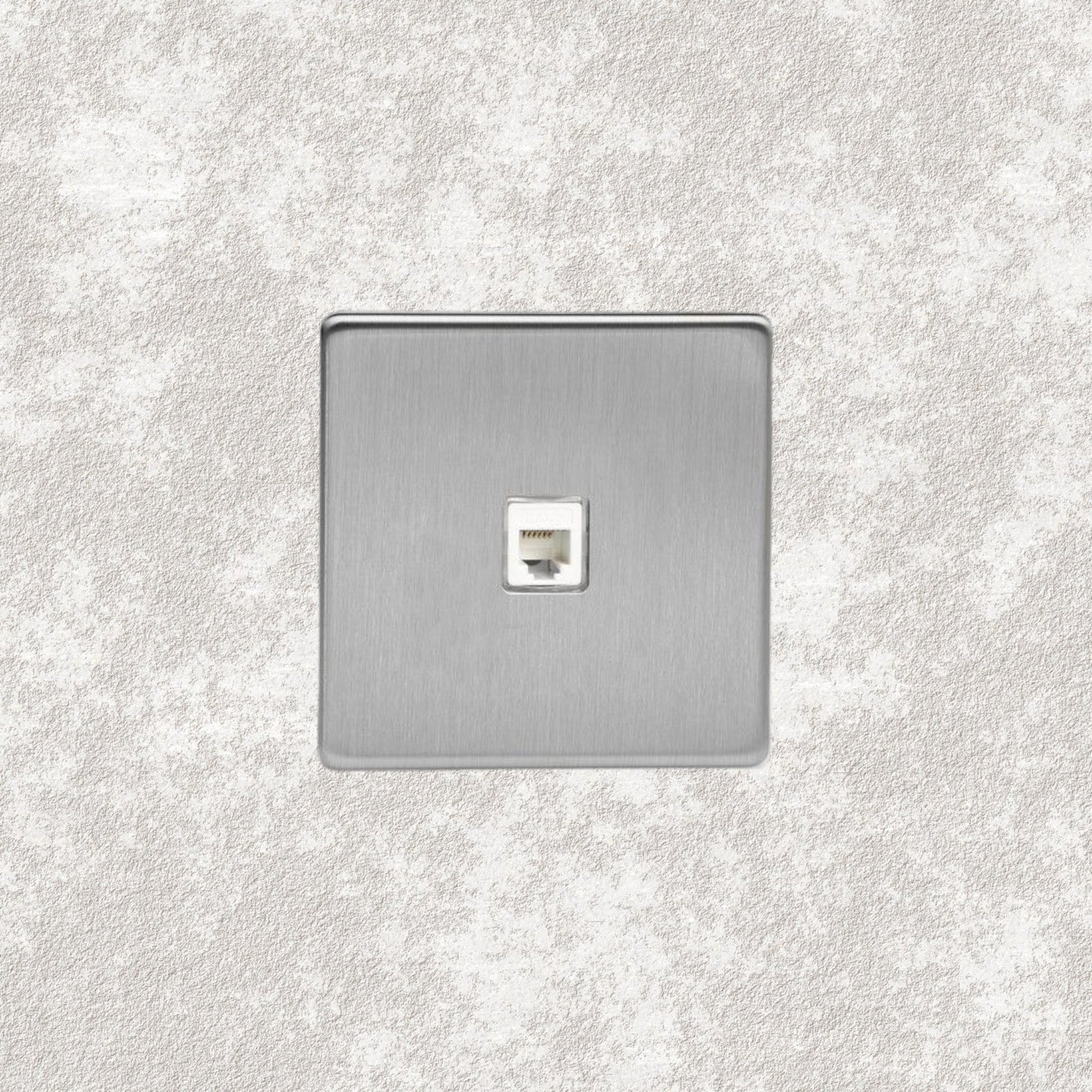 prise RJ45 simple acier brossé